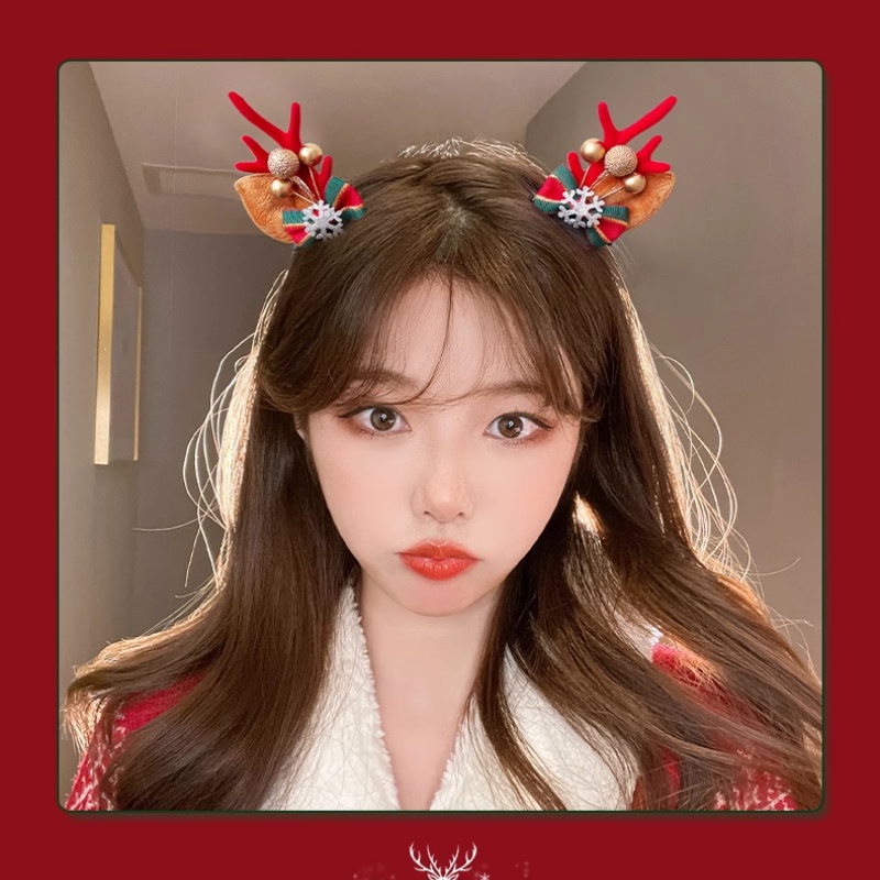 Kẹp Tóc Hình Tuần Lộc Giáng Sinh Dễ Thương Cho Bé Gái