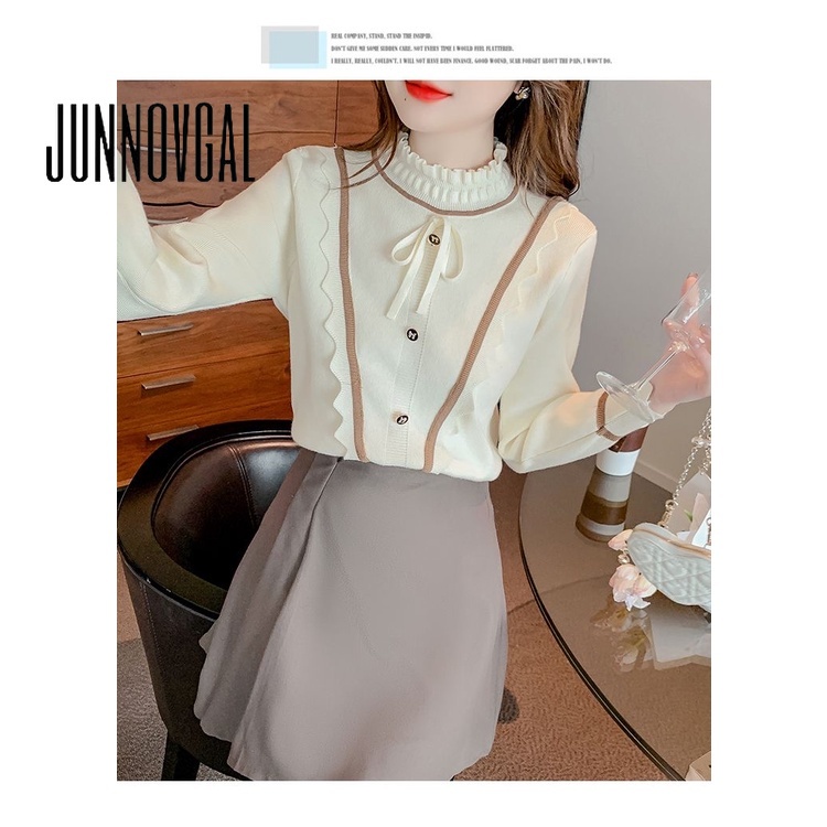 Áo Sweater Cổ Rùa Tay Dài Dáng Ôm Màu Trơn Đính Nơ Thời Trang 2023 Mới