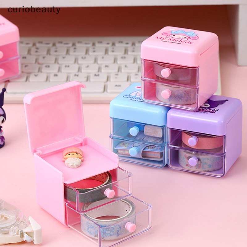 Hộp Đựng Trang Sức Để Bàn mini Hình sanrio hello kitty cinnamoroll my melody Có Ngăn Kéo Dễ Thương