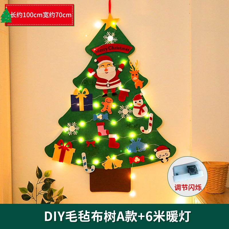 Cây Thông Giáng Sinh Bằng Vải Nỉ Dán Tường Trang Trí Thủ Công diy