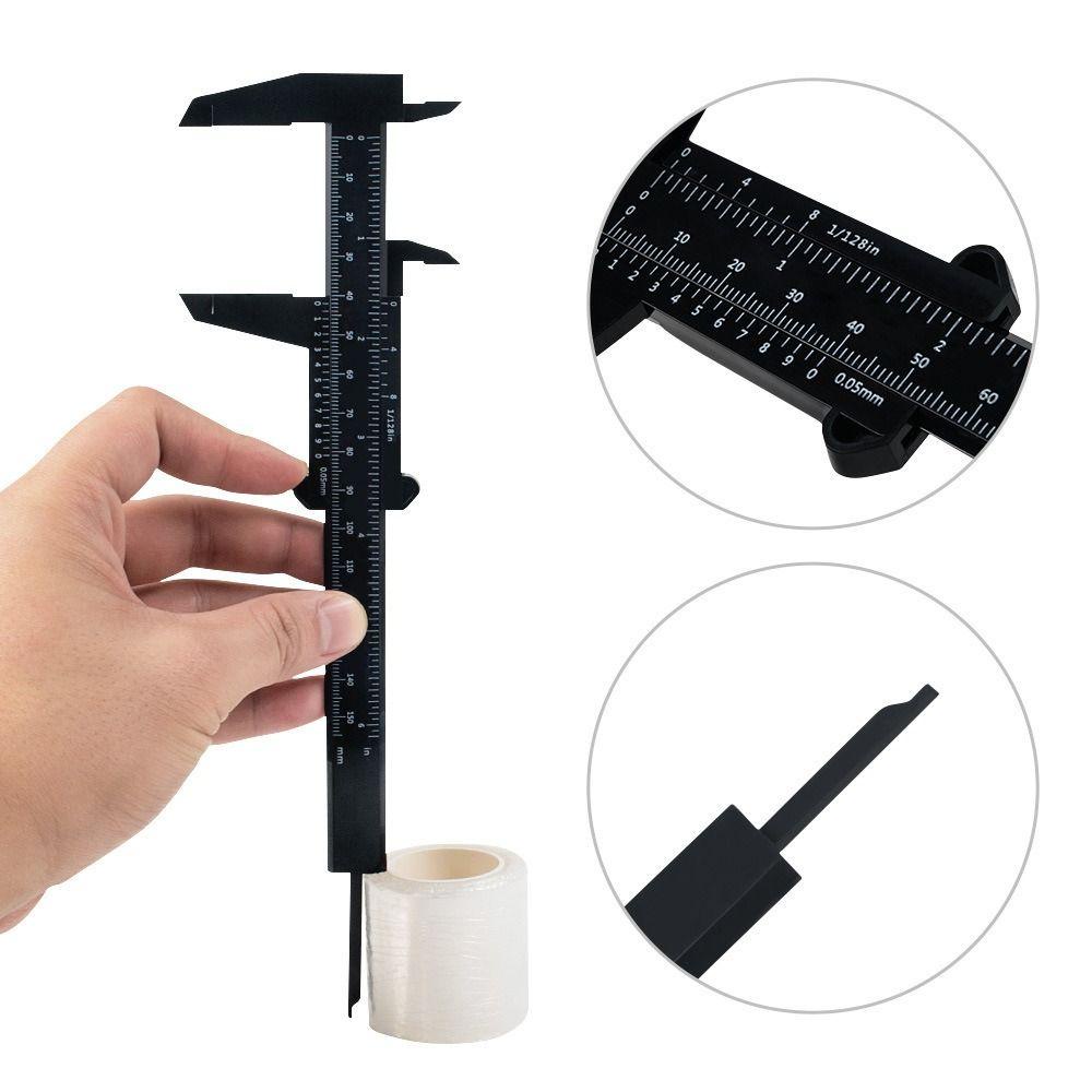 Muvako Set 5 Thước Cặp Kẹp mini 6inch 150mm Bằng Nhựa Màu Đen