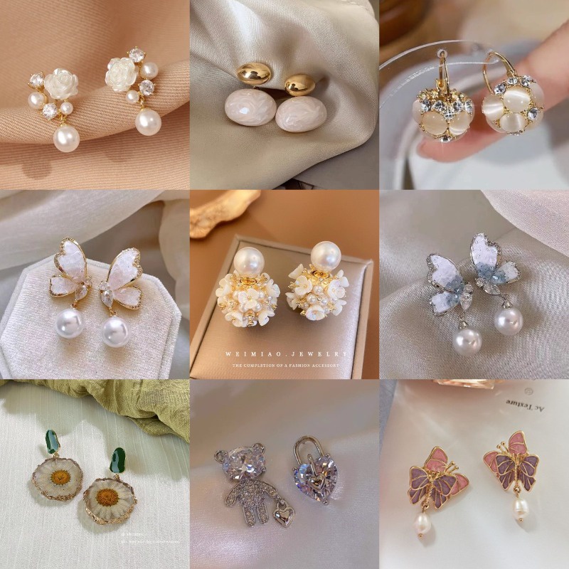 Bông Tai Thời Trang Phong Cách Hàn Quốc Thanh Lịch Dành Cho Nữ