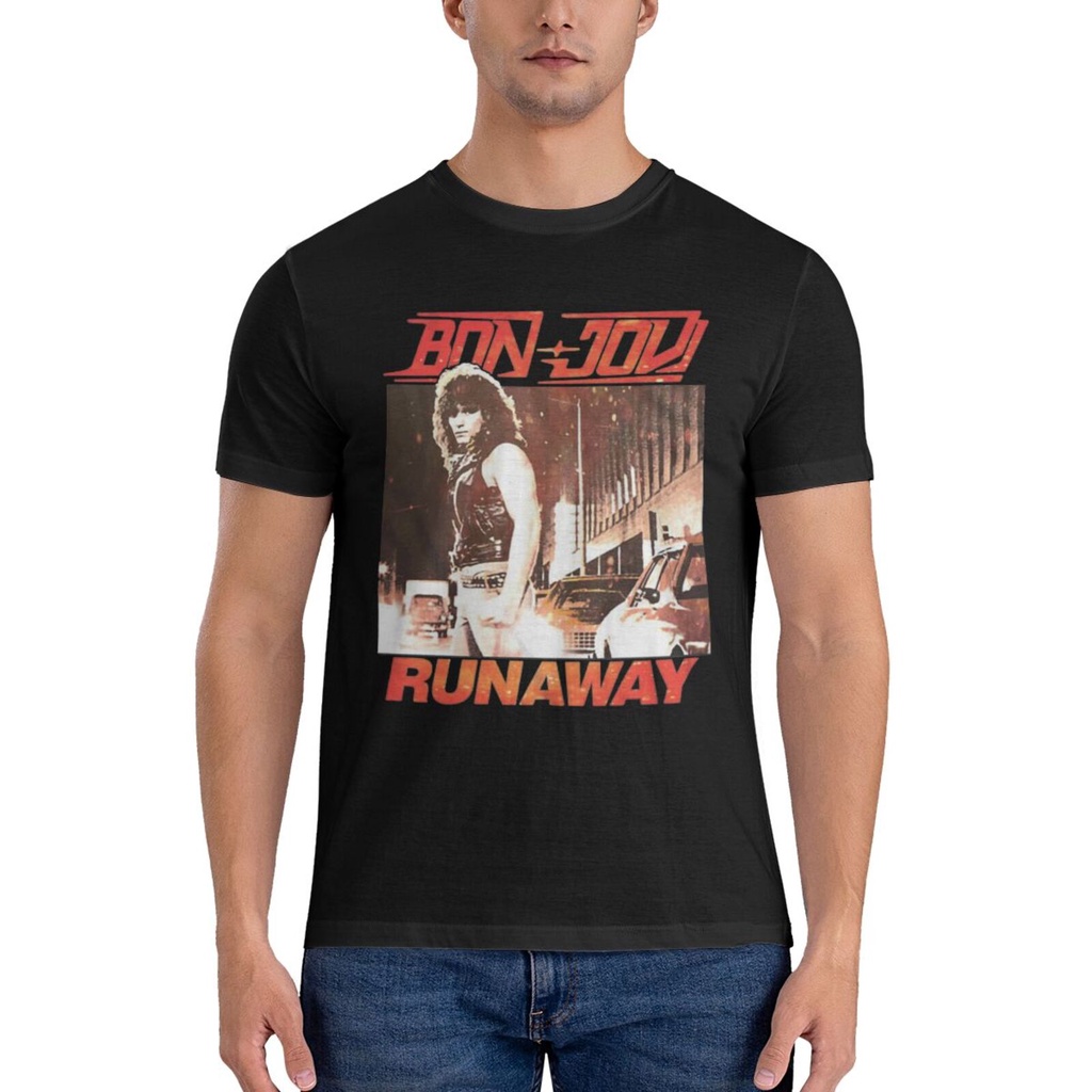 Bon Jovi Runaway Album Cover Tee Mới Lạ Mặc