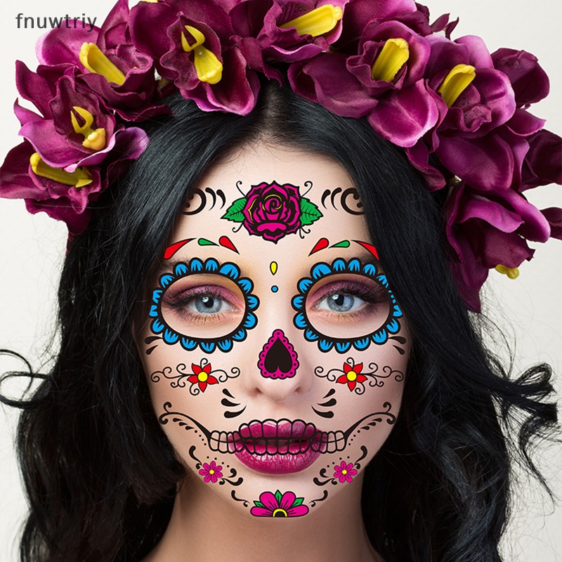 1 Miếng Dán Hình Xăm Mặt Hóa Trang halloween Vui Nhộn