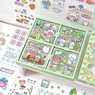 Sticker cute dán nhãn dùng để trang trí sổ tay bình nước dụng cụ văn phòng phẩm