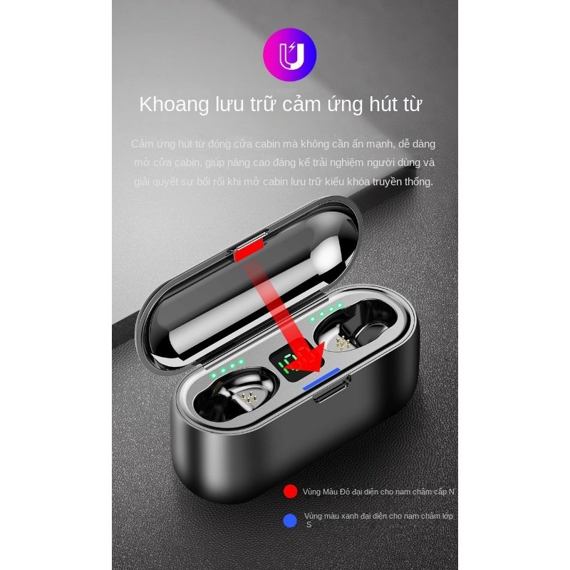 Tai Nghe Nhét Tai bluetooth Không Dây mini Màu Đen Chất Lượng Cao