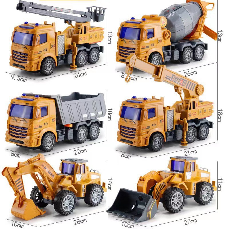 Set 6 Xe Ô Tô Công Trình, Cứu Hoả, Cảnh Sát Chạy Đà Hàng Hộp Cao Cấp Siêu Đẹptặng ôtô tặng ô tô