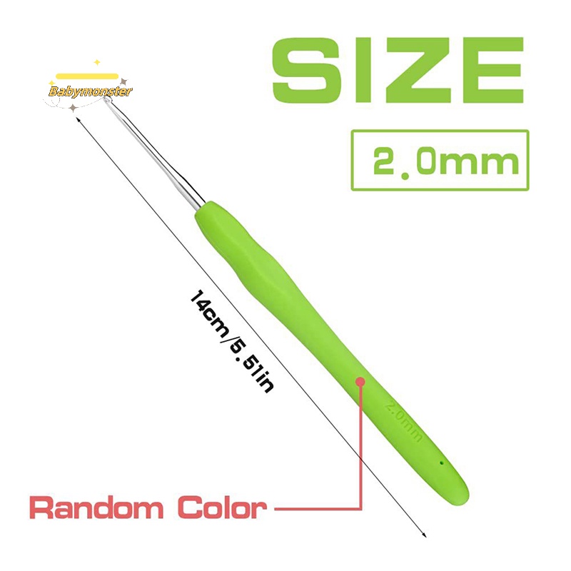 1 Cây Móc Len Tay Cầm Cao Su Mềm 2.0-6.0mm