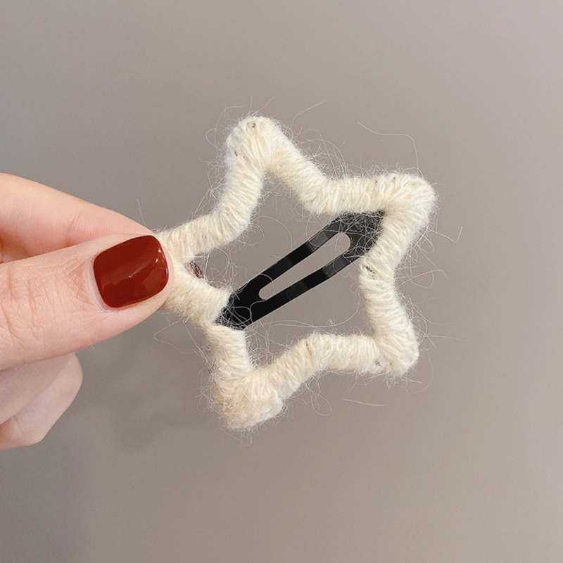 Kẹp Tóc Nơ Hình Ngôi Sao Bằng Lông Nhung Phong Cách Pháp Cổ Điển