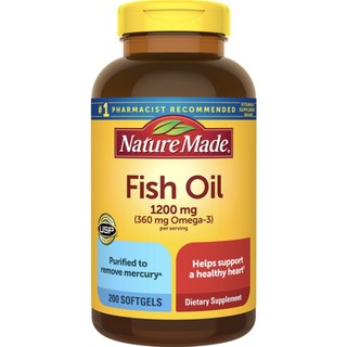 Viên uống dầu cá omega 3 nature made fish oil 1200mg hộp 200 viên