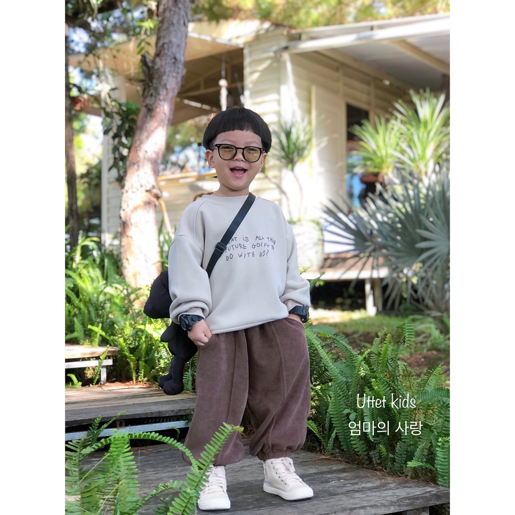 ÁO SWEATER LÓT BÔNG PHONG CÁCH HÀN QUỐC CHO BÉ GÁI VÀ BÉ TRAI RẤT ẤM 23127