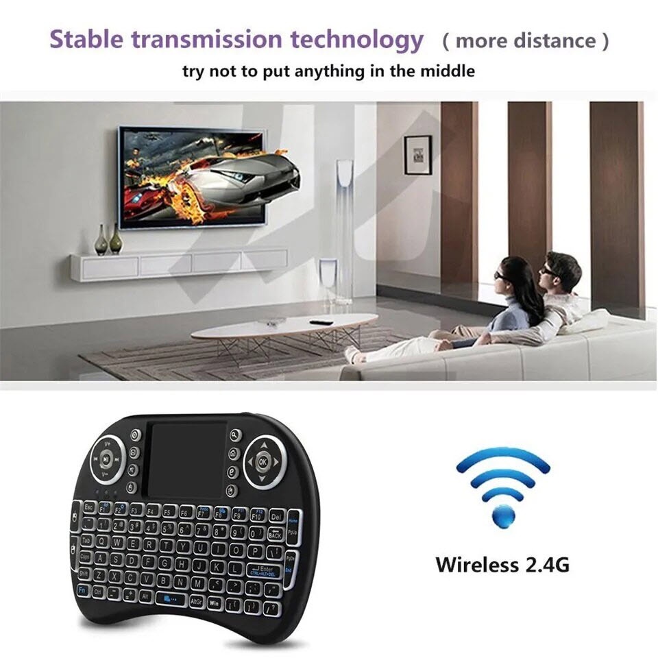 Bàn phím mini bluetooth kiêm chuột i8 - Bàn phím kiêm chuột không dây I8. I8 Mini Wireless Keyboard 2.4G Air Mouse
