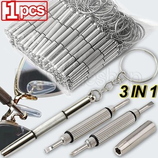 Tuốc nơ vít mini 3 trong 1 sửa kính mắt có móc khóa