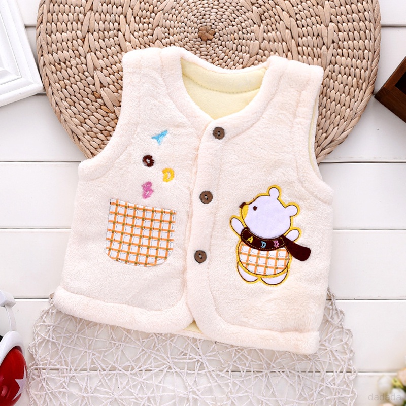 Áo Khoác Không Tay Bằng Lông Cừu Dày Dặn Giữ Ấm Mùa Xuân Thu Cho Bé Sơ Sinh