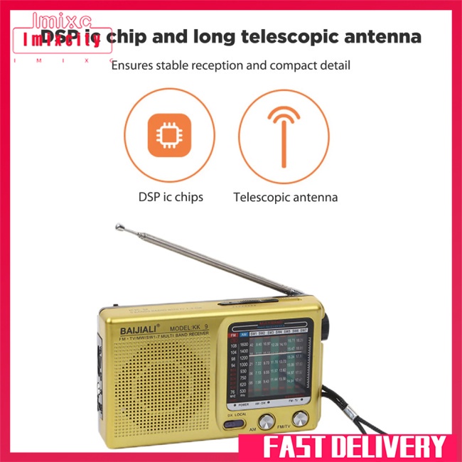 Imixcity Đài radio kk9 Sử Dụng Pin am fm Bền Lâu