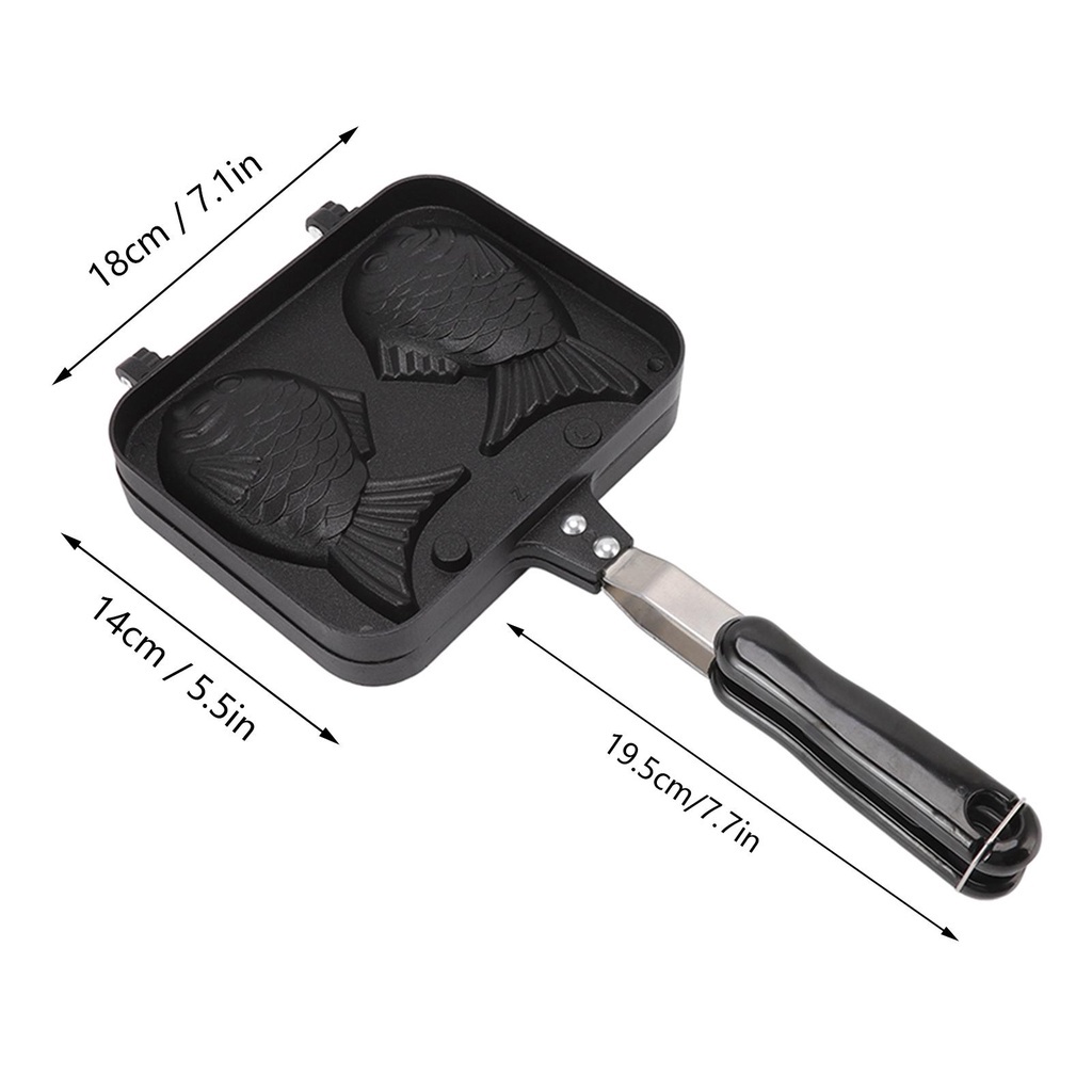 GEEK02 Chảo Làm Bánh Mì taiyaki Hình Cá Hai Mặt Chống Dính