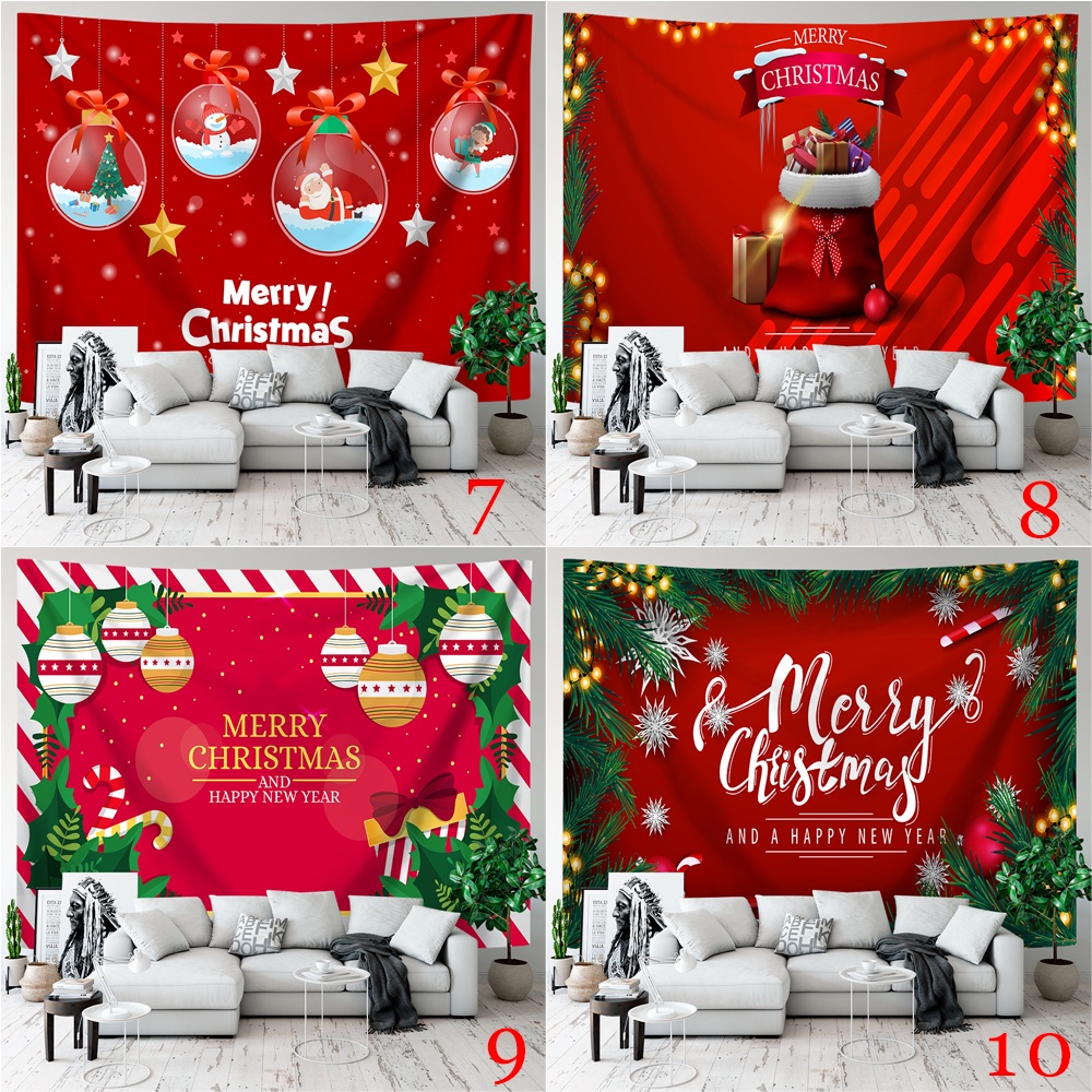 Thảm Treo Tường Trang Trí Giáng Sinh Năm Mới Kèm Kẹp Chất Liệu polyester