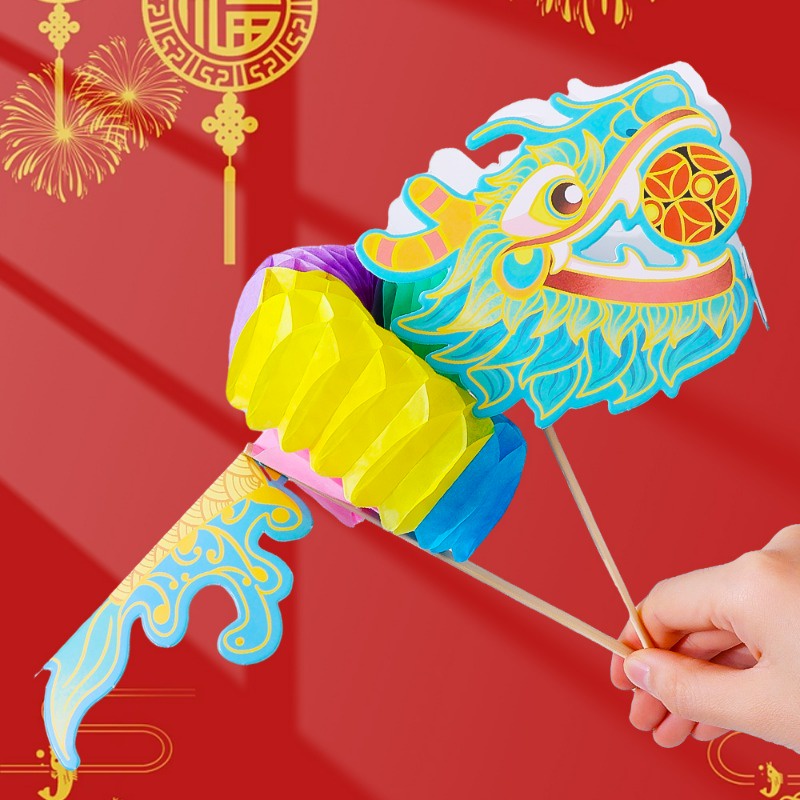 Đồ Chơi Rồng Trung Hoa Kéo Hoa Thủ Công Bằng Giấy Sáng Tạo Cho Trẻ Em