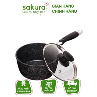 Nồi nấu bột vân đá chống dính nắp kính SARA Nhật