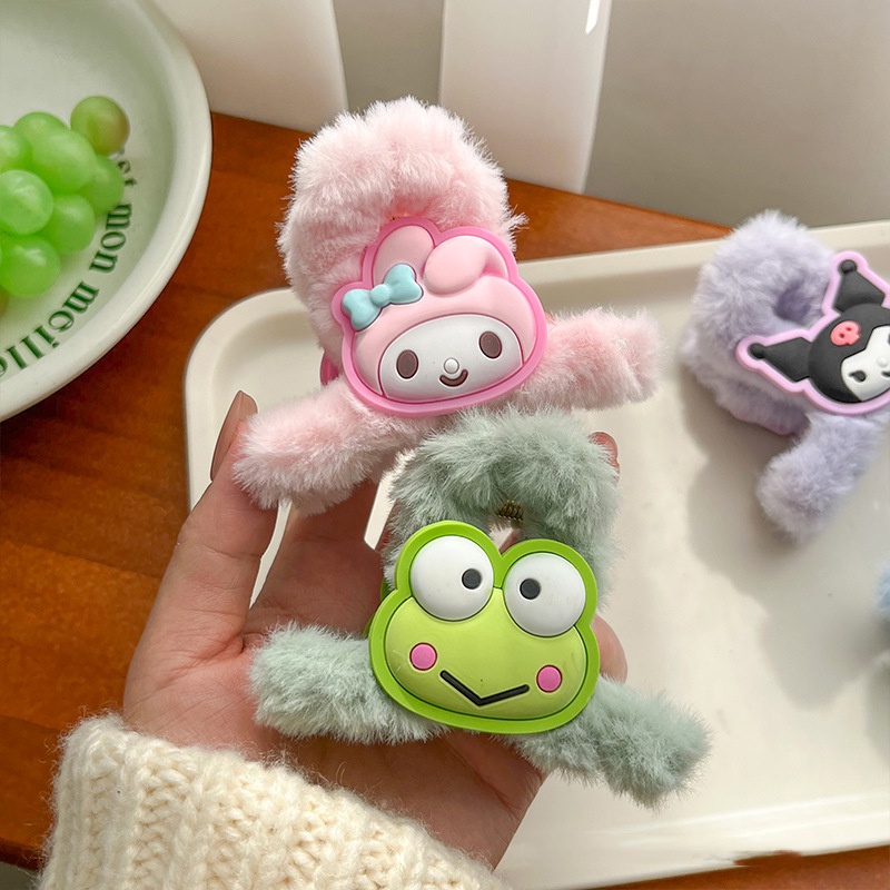 Kẹp Tóc Lông Xù Kiểu Hoạt Hình Đáng Yêu Cho Bé Gái Mùa Thu Đông 2023