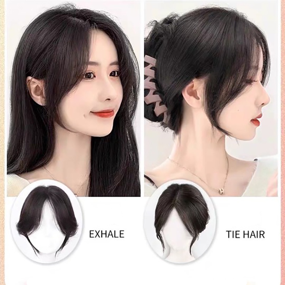 Tóc Giả Kiểu Lười Xoăn Tự Nhiên Vô Hình Có Mái Ngang Và Mái Ngang Cho Nữ