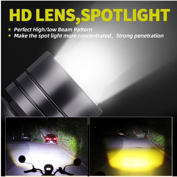 Đèn Pha led p15d 1200lm 12w 3000k 6000k Chuyên Dụng Cho Xe Mô Tô