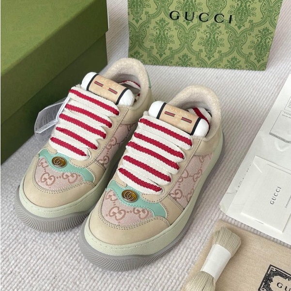 Giày Thể Thao Gucci Nữ Màu Hồng, Sneakers GC Hàng Mới Bản Fullbox