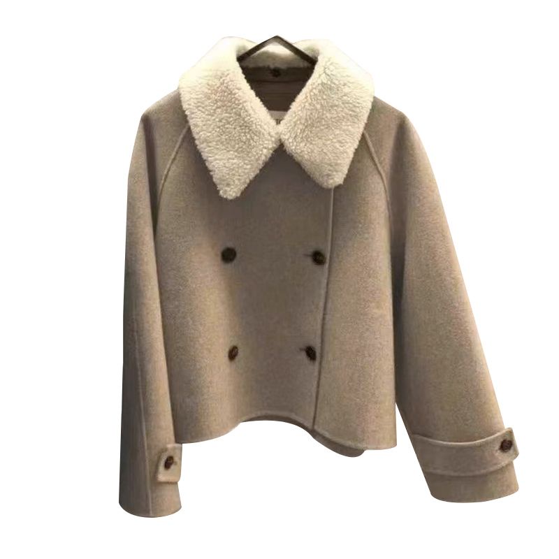 Áo Khoác Len Ngắn Hai Hàng Nút Cài Phong Cách dongdaemun Thời Trang Thu Đông Hàn Quốc Hàng Mới 2022