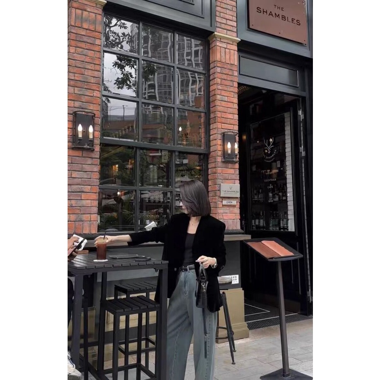 Áo Khoác blazer Chất Nhung Thời Trang Mùa Thu 2023 Cho Nữ