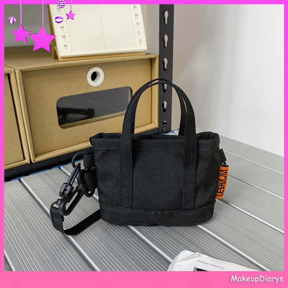 ★ Đồ Trang Điểm Trang Điểm ★ Túi Xách nylon Màu Sắc Trơn Thân Thiện Với Môi Trường Phong Cách retro unisex