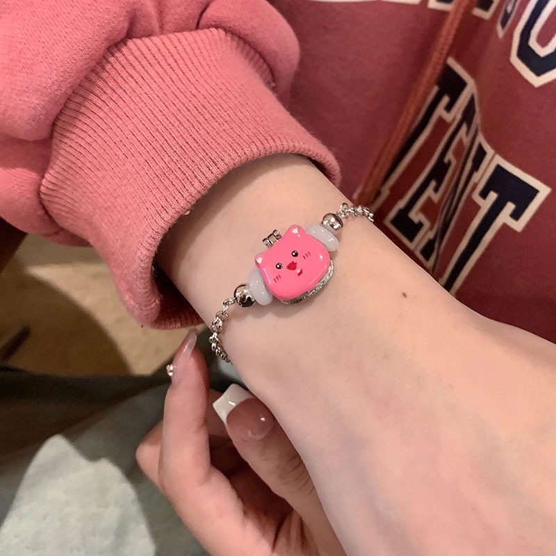 Kawaii loopy Vòng Tay Thiết Kế Hoạt Hình Màu Hồng Dễ Thương Cá Tính Làm Quà Tặng Dành Cho Bạn Nữ