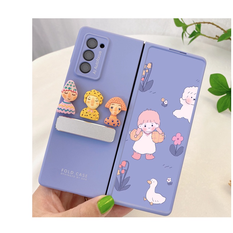 Bao Da Điện Thoại Họa Tiết doodle Hoạt Hình Dễ Thương Cho samsung galaxy z fold 5 4 3 2 5g z fold5 fold4 z Fold3 Ốp