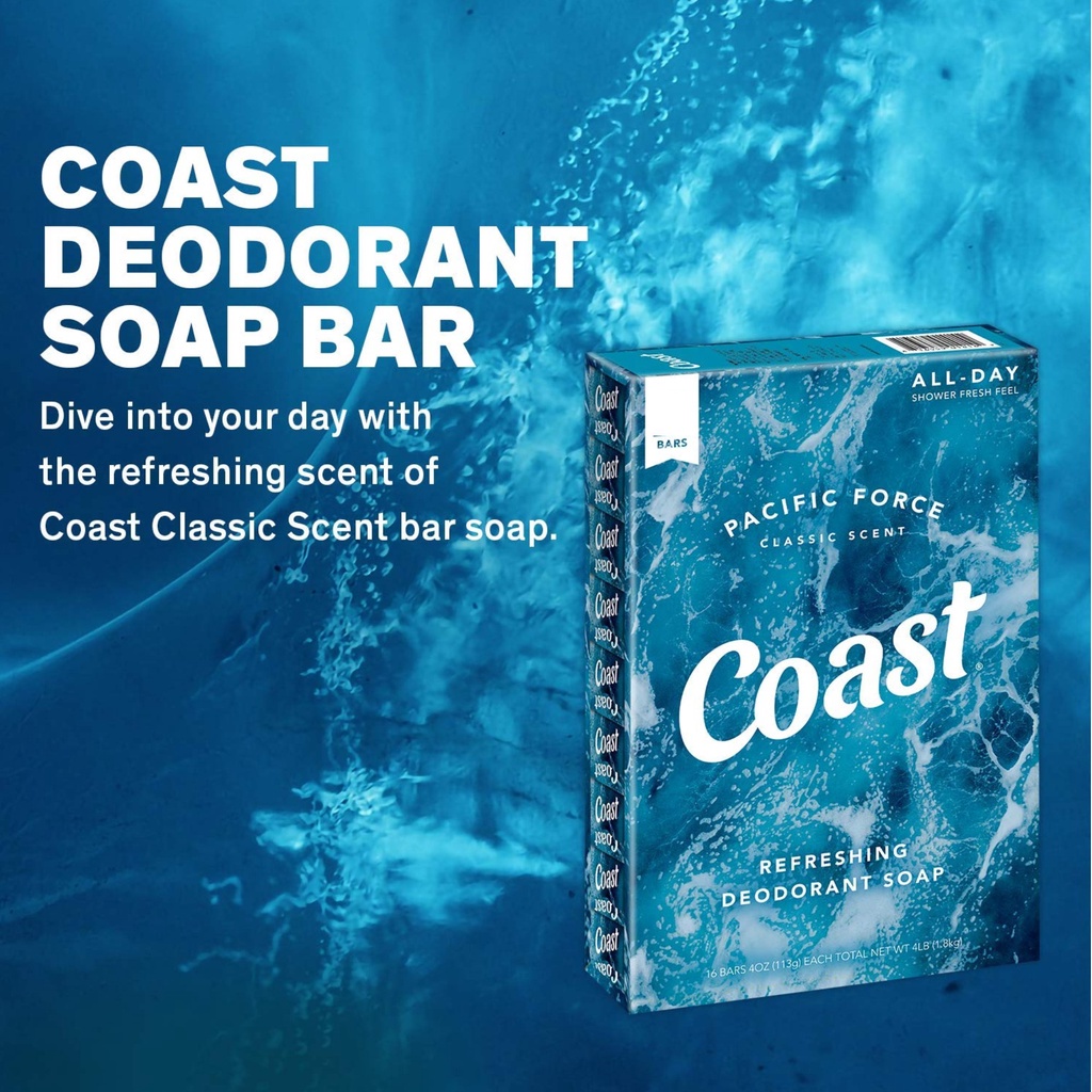 Xà Phòng Coast Mỹ Classic Scent Pacific Ocean 113g - Made In USA