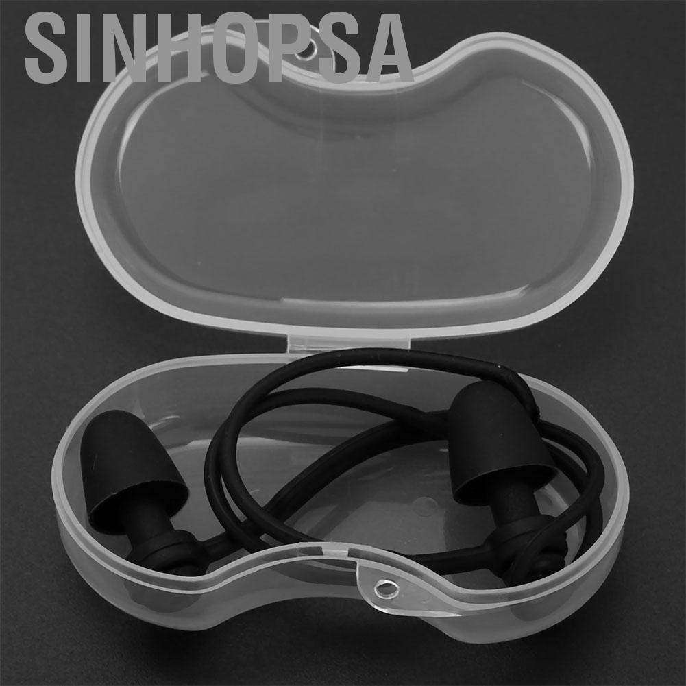 Sinhopsa Anti-lost Swimming Earplugs Waterproof Noise Reduction Soft Silicone EarPlugs with Rope for Sleeping Ears Protection