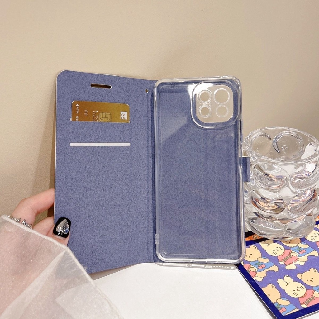 Bao Da Điện Thoại Nắp Lật Kiêm Giá Đỡ Có Ngăn Đựng Thẻ Hình Chú Cún Cho apple 15 1413promax xr / xsmax / 87plus