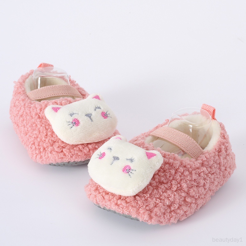 Giày Đế Mềm Bằng Vải cotton Không Trơn Họa Tiết Hoạt Hình Dễ Thương Dành Cho Bé Sơ Sinh