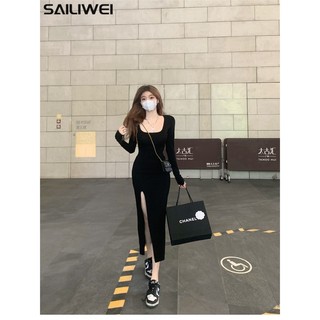 SAILIWEI Chic váy nữ Đầm Body Cho thời váy Korean Vintage Cute hàn quốc WLQ23B020D 45Z231110