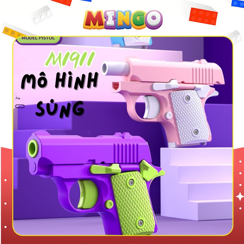 Đồ Chơi Súng Cà Rốt Mô Hình 3D 1911 Mini dễ thương, Súng Cà Rốt bắn liên tục đồ chơi giải trí vô tri