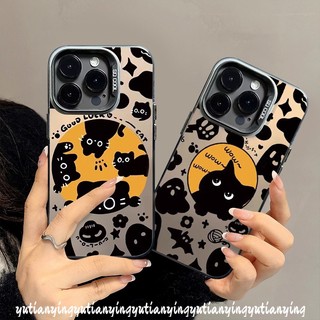 Ốp Điện Thoại Dẻo Họa Tiết Hoạt Hình Mèo Đen Phong Cách graffiti Chống Sốc Cho iphone 11 pro max 15 13 14 12 pro max xs xr x max