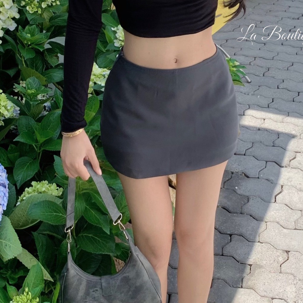 Chân váy kiểu cạp trễ PINKSTORE29 dáng ôm có lót quần, phong cách Y2K C070