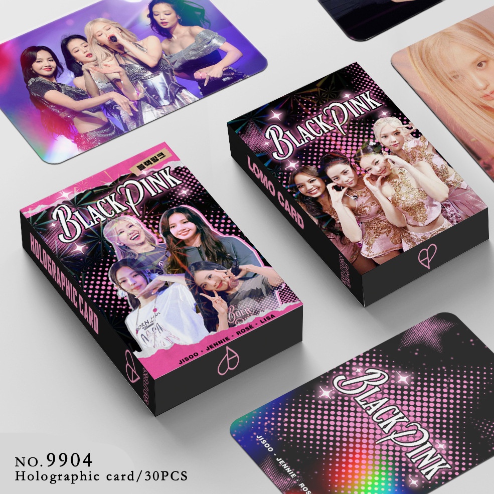 BLACKPINK LISA JISOO JENNIE ROSE Holographic Lomo Card Double-sided Color Printing Laser Photocard