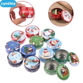 Mini giáng sinh thiếc tròn kẹo thiếc kẹo tín cho quà tặng giáng sinh thơm thiếc lọ nến tròn hộp đựng kẹo bình cyn