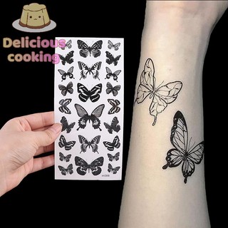 1 tấm hình xăm dán tạm thời hình bướm 3d chống nước