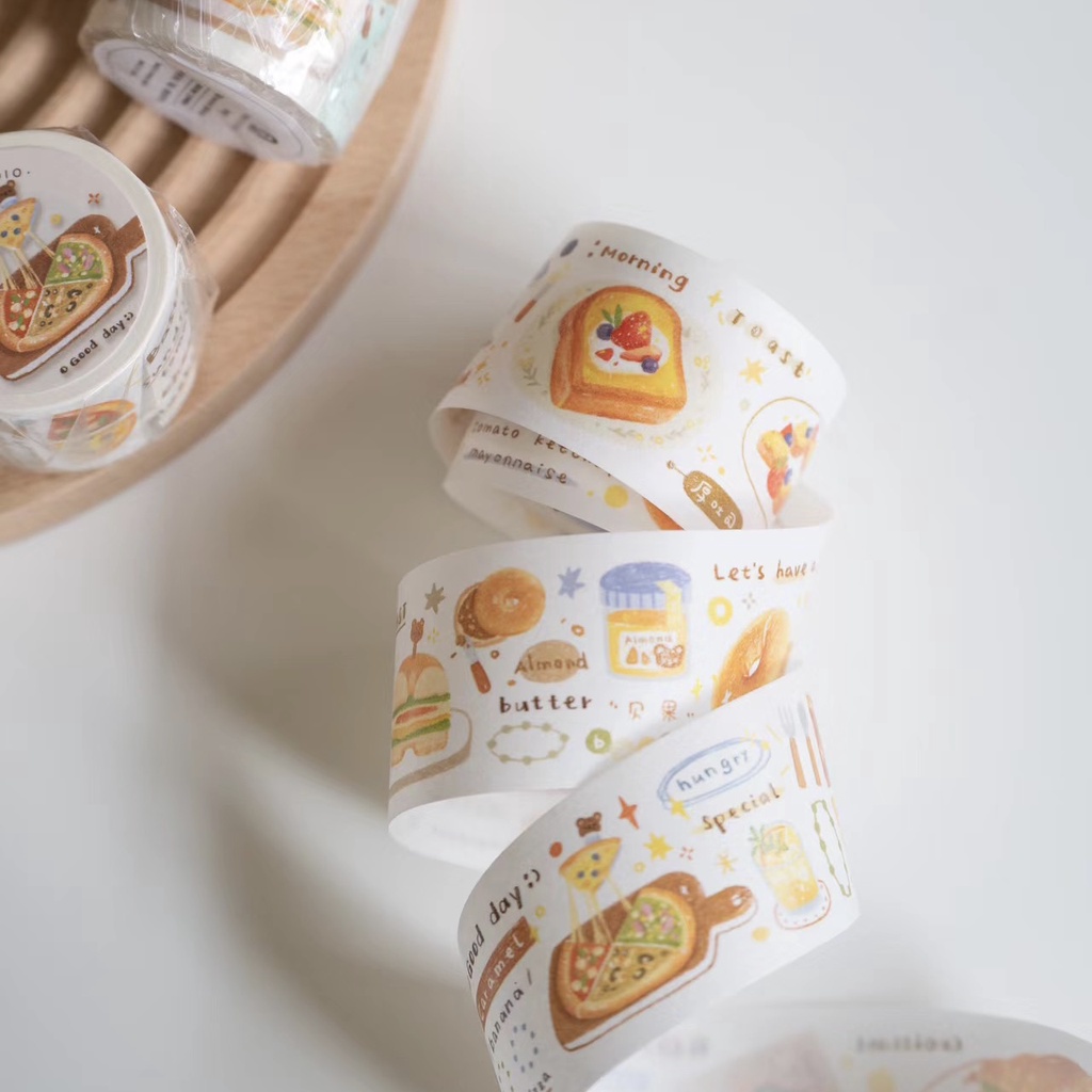 Băng dính washi tape chiết 1M trang trí sổ tay bullet journal Orange studio