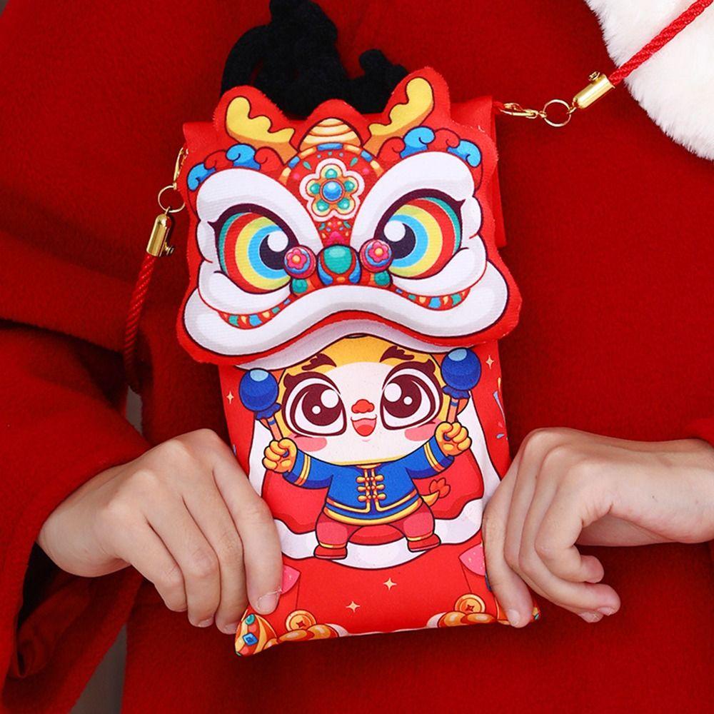 Btlimer Bao Lì Xì Đỏ Rồng cny Hoạt Hình Có Dây Đeo Vai Lễ Hội Mùa Xuân Trung Hoa Bằng Vải