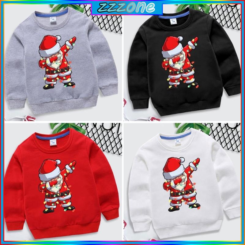 Áo hoodie Tay Dài In Hình Ông Già Noel Thời Trang Cho Bé