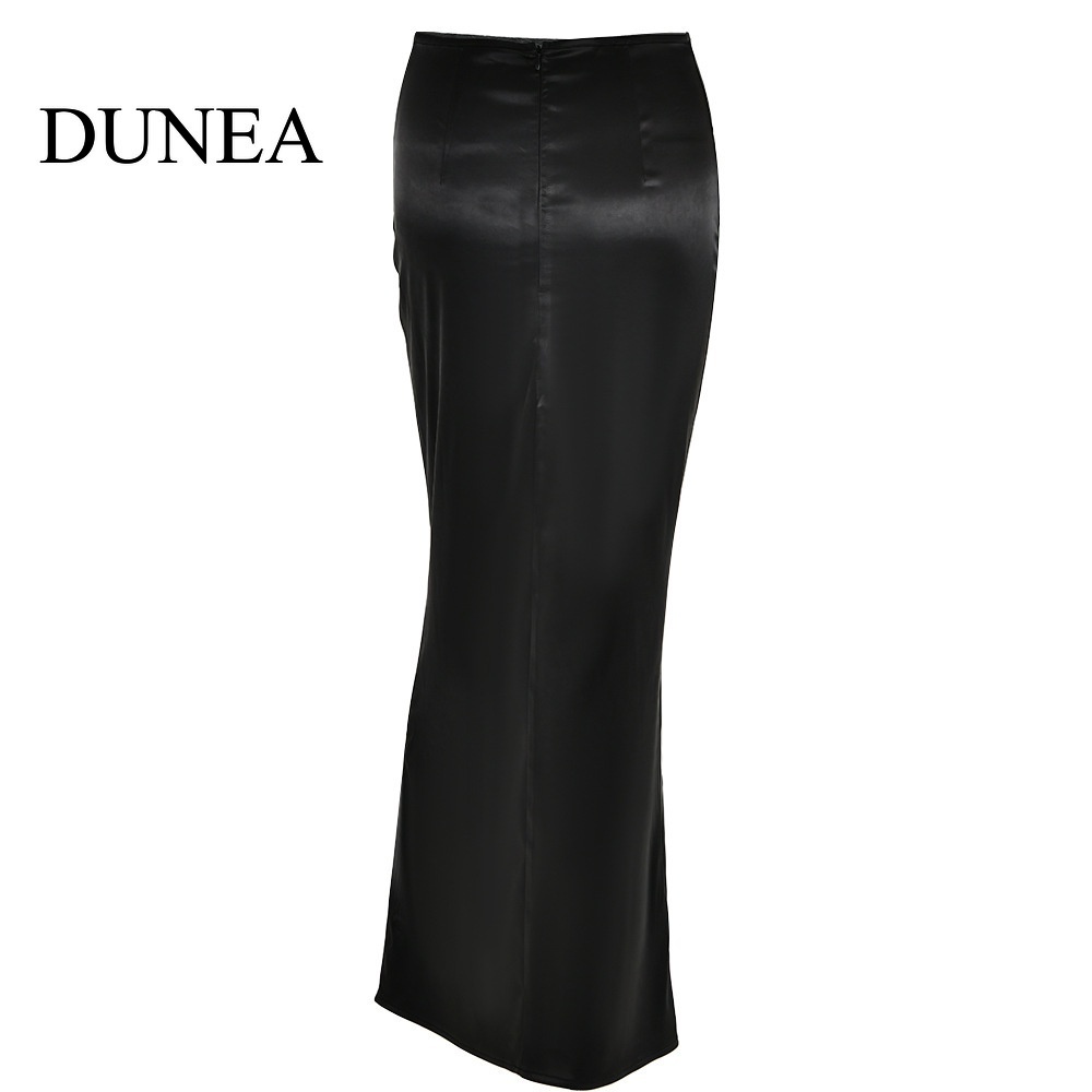 Đầm bodycon dài DUNEA vải satin thời trang gợi cảm dành cho nữ