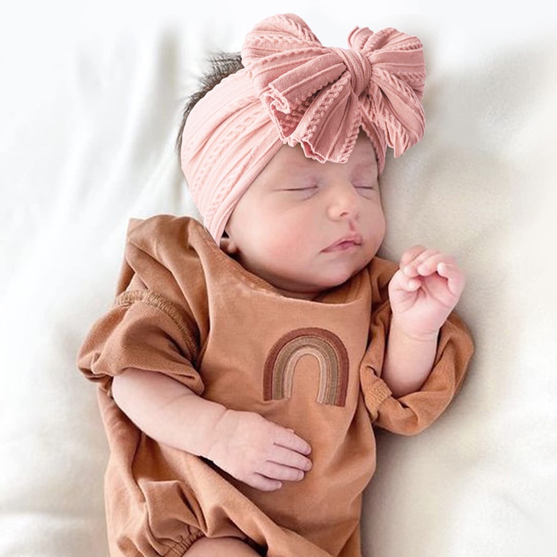 Băng Đô Vải nylon Co Giãn Đính Nơ Xinh Xắn Cho Bé Gái