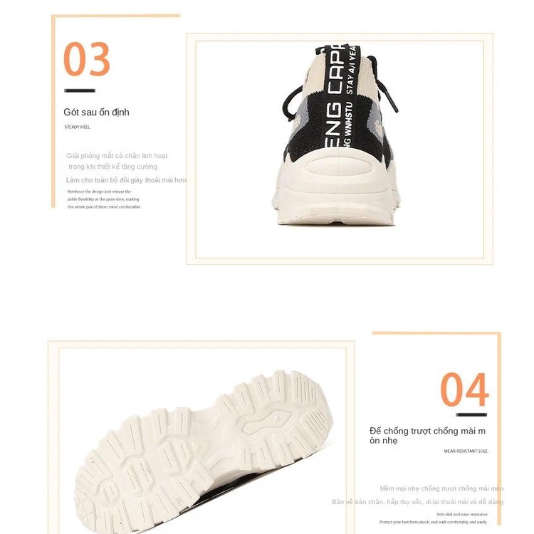 CHZK Giày bố ơi, giày chạy bộ đế dày mới, mặt lưới thoáng khí và nhẹ, giày thể thao