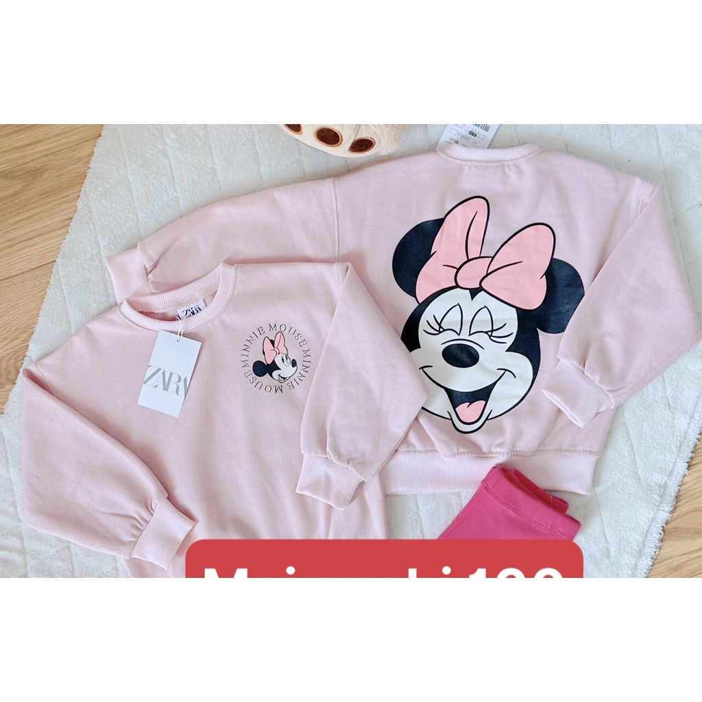 ✨MALINHKID✨BN093- Bộ nỉ bông MÈO HỒNg mix legging đậm trẻ em VNXK